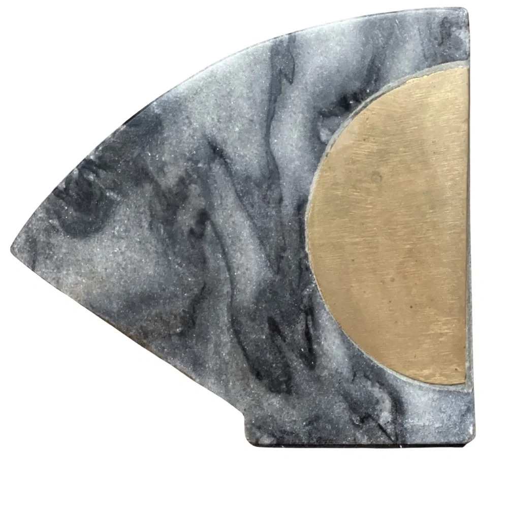 Gray and Gold Marble Bookends
